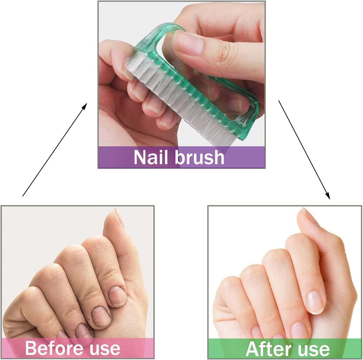 Handle Grip Nail Brush, Hand Fingernail Scrub Cleaning Brushes for Toes and Nails Cleaner, Pedicure Scrubbing Tool Kit for Men and Women 5 Pack (Multicolor) - Multicolor-1 image number 4