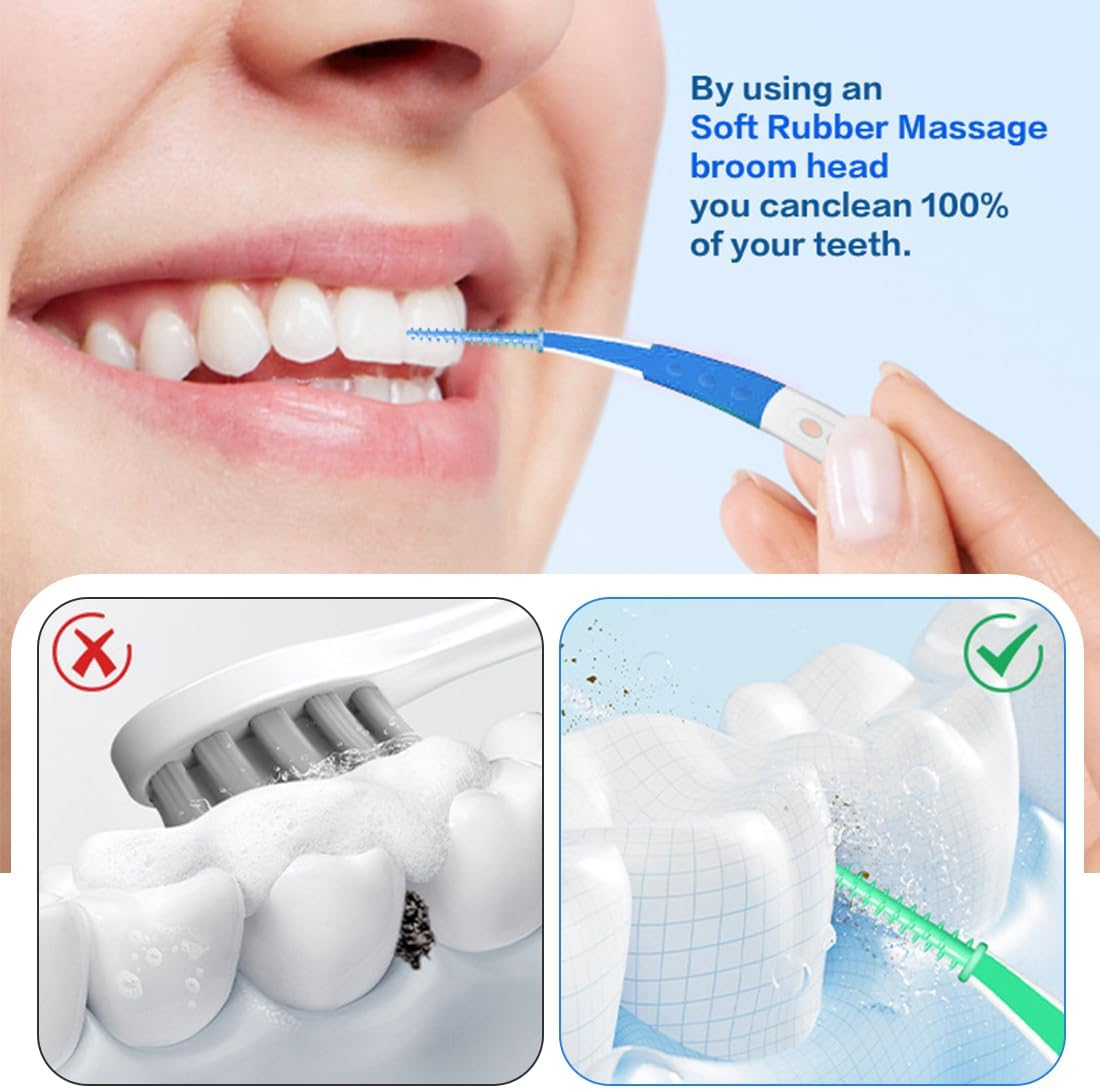 Interdental Brushes 60Pcs Curved Shape Interdental Brushes for Cleaning Hard to Reach Interdental Spaces, Silicone Interdental Brushes for Family Teeth Cleaning, Oral Hygiene image number 5