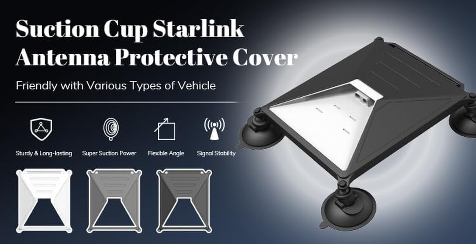 Starlink Mini Suction Cup Mount,Starlink Mini Car Mount Protect Silicone Case for 2-In-1 Roof Cover for Sunroof Window,Ensure Stable Satellite Signal for Cars, Rvs, Trucks, Boats and Road Trips(Black) image number 3