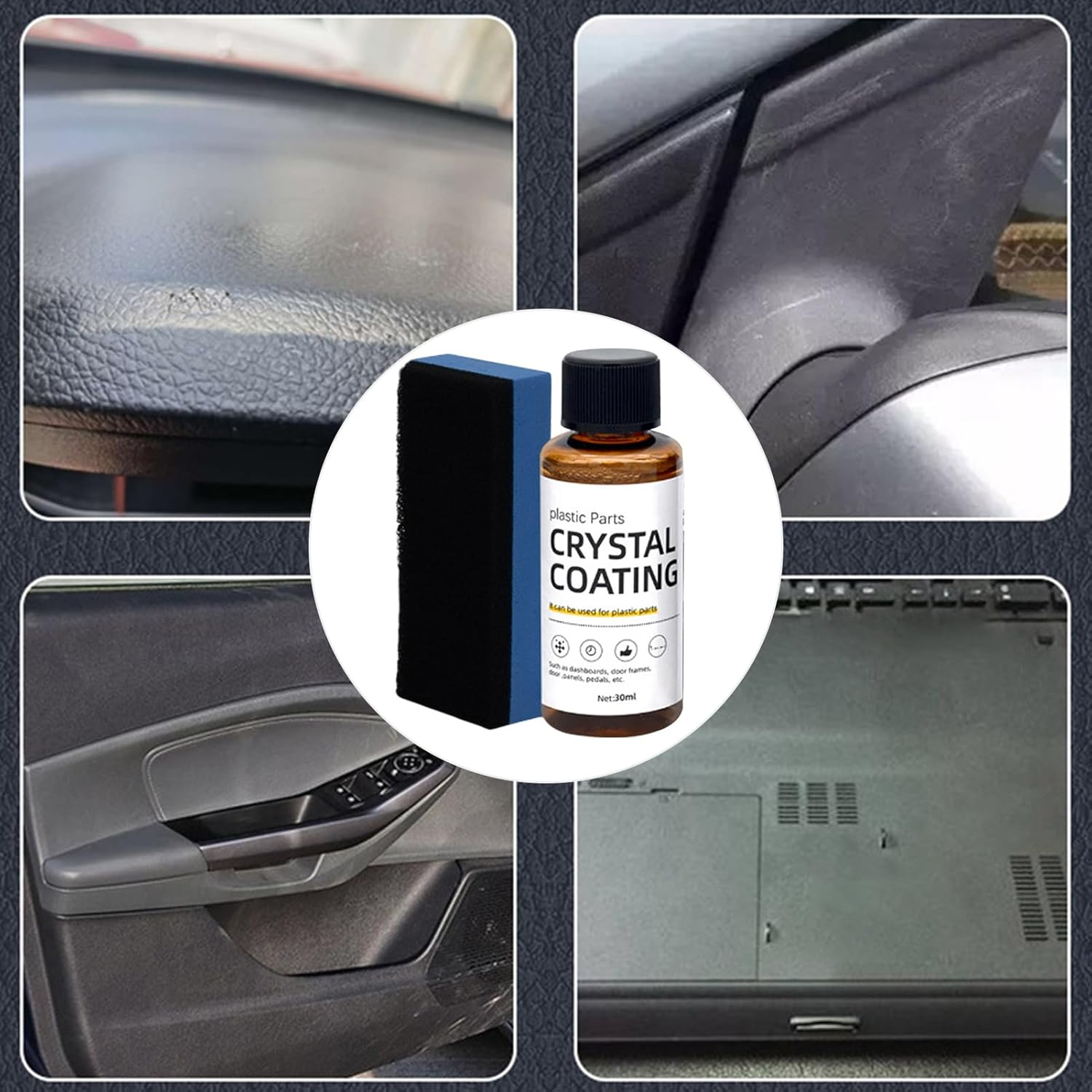 Car Restorer - 30Ml Coating Refurbish Agent,Long-Lasting Protection Revitalizing Agent Shiny Door for Automotive Interior Dashboard Vehicle Care image number 1