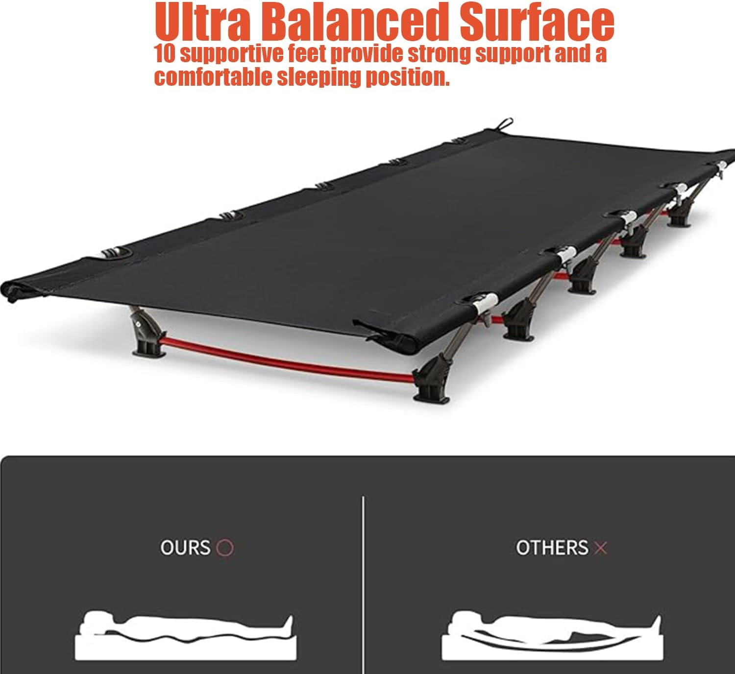 Camping Cot Lightweight Cot Ultralight Folding Backpacking Sleeping Platform: Effortless Set - up for Outdoor Travel, Camping & Hiking Adventures image number 3