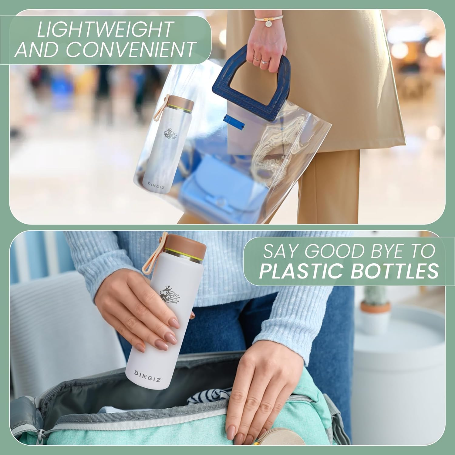 Dingiz 9Oz Stainless Steel Pocket Water Bottle &ndash; Mini Insulated Thermos Coffee Flask for Kids & Adults, Eco-Friendly, Compact Design for Purses, Office, School, Walking, and Travel image number 4