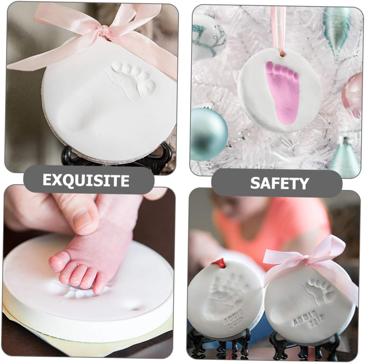 4Pcs Handprint Footprint Keepsake Kit for Newborns Shower Gifts Handprint Holder Boy Girl Footprint Keepsake Birthday image number 4