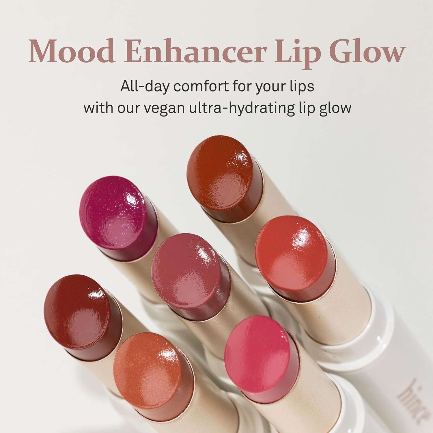 HINCE Mood Enhancer Lip Glow, Moisturizing Lip Balm with Shea Butter & Sweet Almond, Non-Sticky and Long-Lasting Tinted Lip Tint with Buttery Balm Texture for Neutral Color 0.2Oz. (IMPASSIONED)
