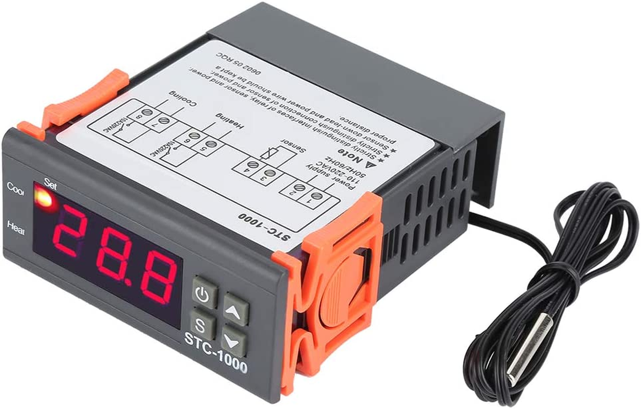 Temperature Controller, STC-1000 High Temperature Controller with Digital Display, with Cooling Heating Modes, for Aquarium, Terrariums, Incubator image number 6