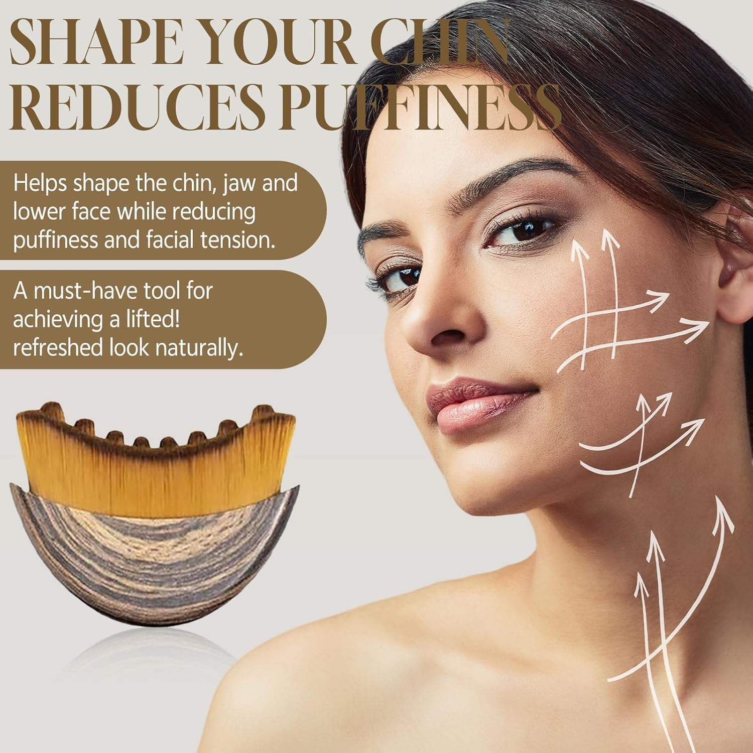 Lymphatic Contour Face Brush, Dry Face Brush for Lymphatic Drainage Massager -Anti-Puffiness, Lift, Chin & Jawline Sculpting (1PCS Soft Gua Sha Brush) image number 5