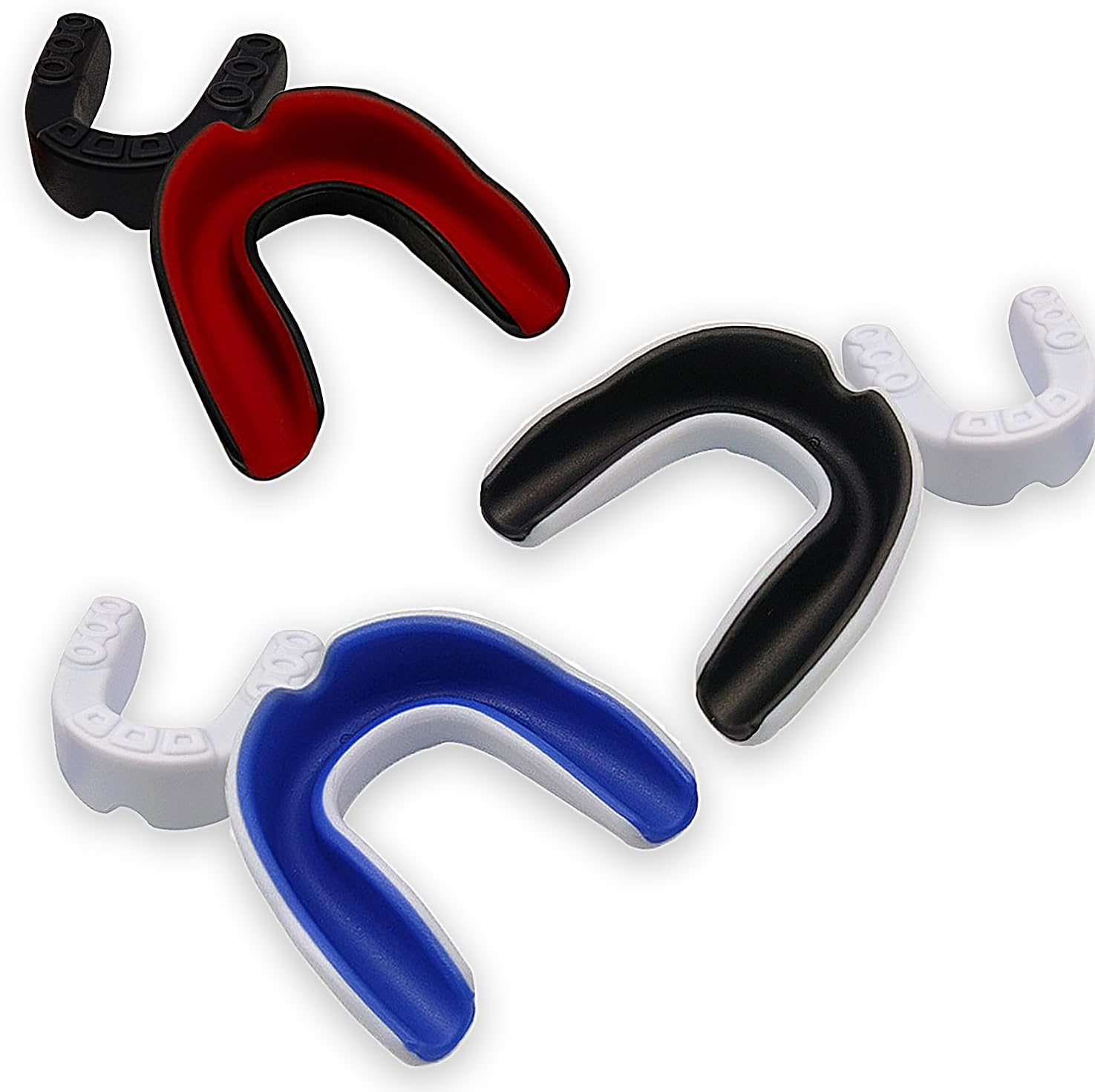 Luojinluoda 3 Pack Youth Kids Mouth Guard Football Sports Braces Mouthguards - EVA Double Colored Teeth Protector for Mma/Boxing/Rugby/Kickboxing/Taekwondo/Softball/Lacrosse Boys & Girls (Ages 10-18) image number 4