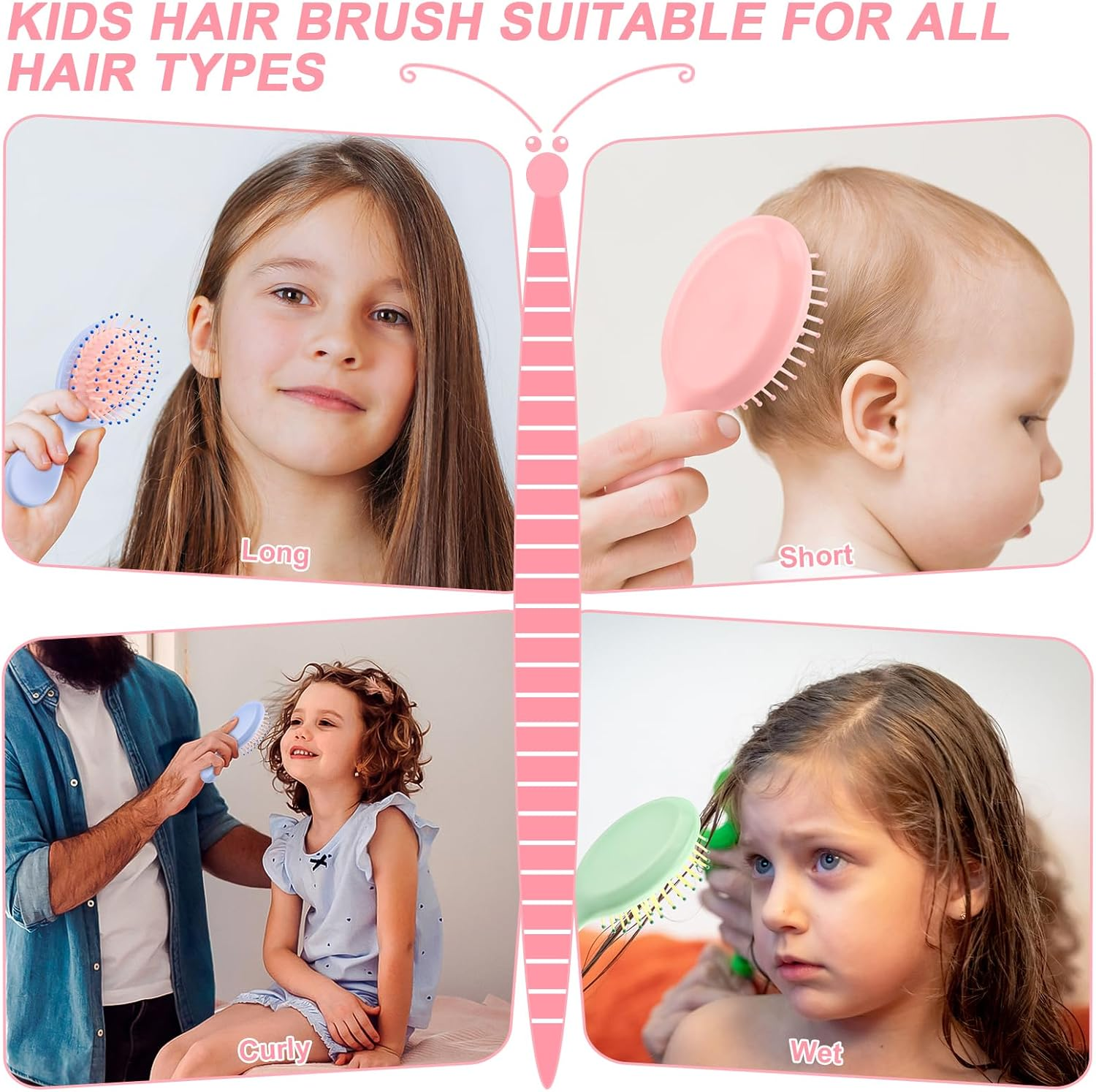 HOFASON 12 Pcs Bachelorette Party Favors, Bridesmaid Gifts, Stocking Stuffers for Women Teens Girls, Bulk Mini Wet Hair Brush for Summer Stuff, Spa Party Supplies, Travel Small Hair Brush