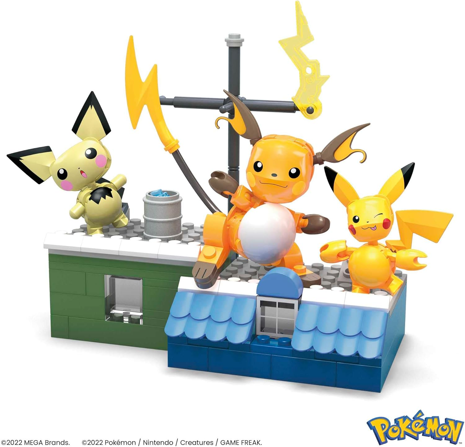 Pok&eacute;mon Pikachu HKT23 Evolution Set with Pichu, Pikachu and Raichu with Thematic Matching Environment and Battle Effect Elements for Children from 6 Years - Multicolor image number 6
