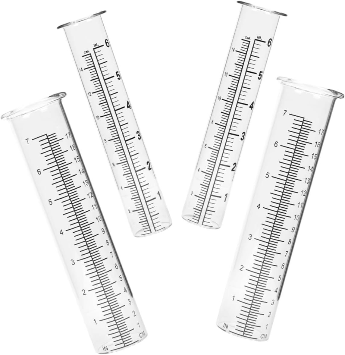 NOLITOY 4Pcs Glass Rain Gauge Tubes Replacement with Accurate Measuring Cylinders for Garden Lawn Outdoor Rainfall Measurement Tool image number 1