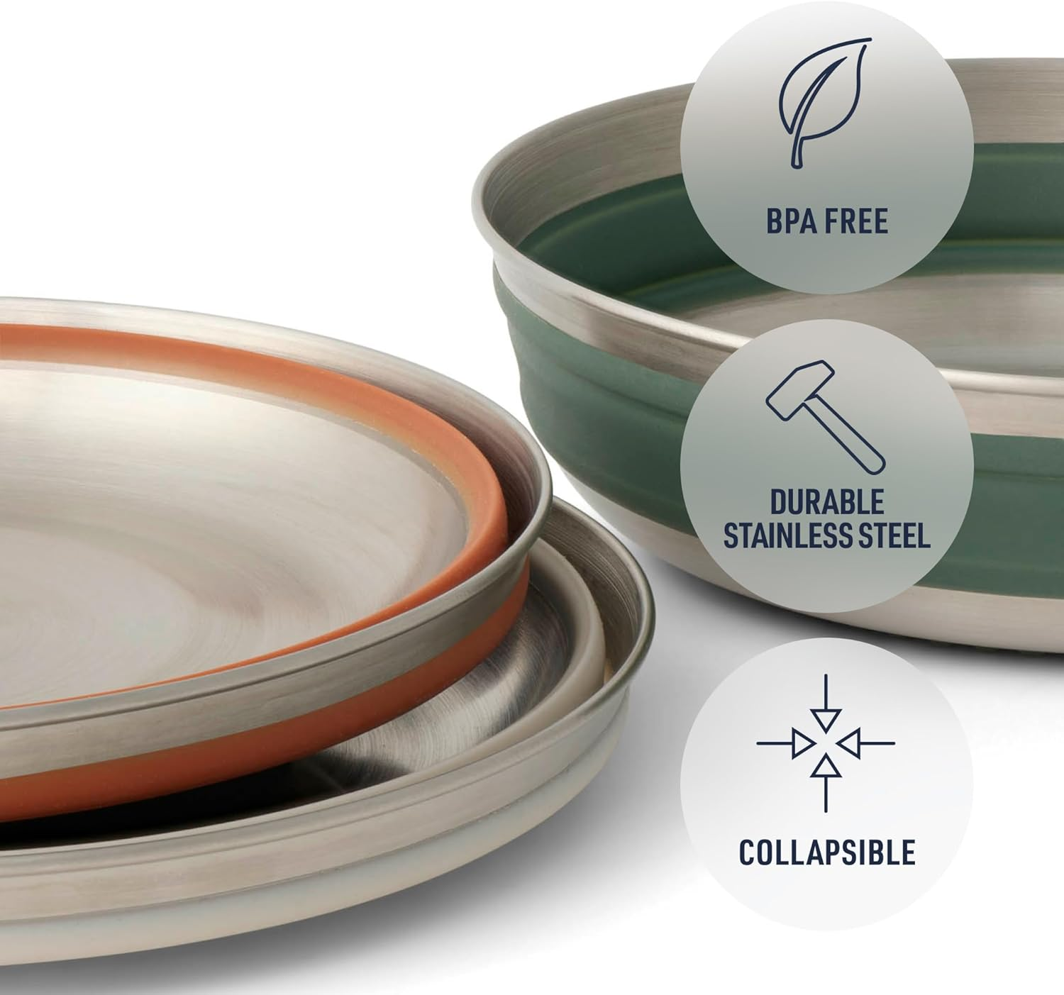 Sea to Summit Detour Stainless Steel Collapsible Bowl, Beluga image number 5