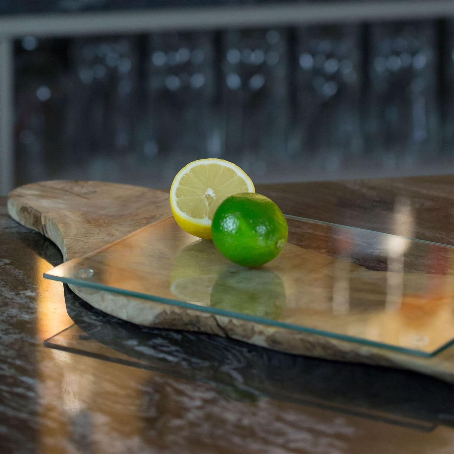 Harbour Housewares Glass Chopping Board - 40X30Cm - Clear - Medium Dining Place Mats Cutting Mat Worktop Saver for Kitchen Cooking, Baking, Vegetable Preparation image number 2