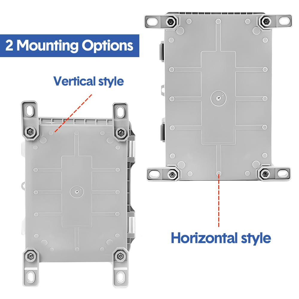 ALSTON ABS Junction Box IP66 Waterproof Enclosure with Clear Hinged Cover and Mounting Plate for Project 30X20X17Cm image number 2