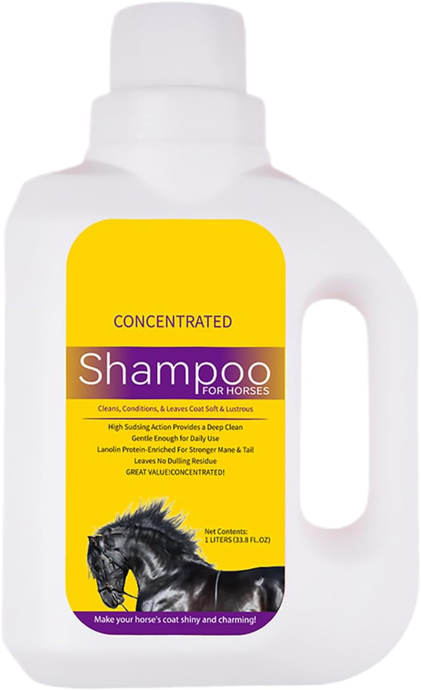 Horse Whiten Shampoo - Horse and Mane Shampoo,1L Shower Gel Body Wash Bathing Hair Care Supplies for Conditioning Skin Mane Tail Dogs image number 2