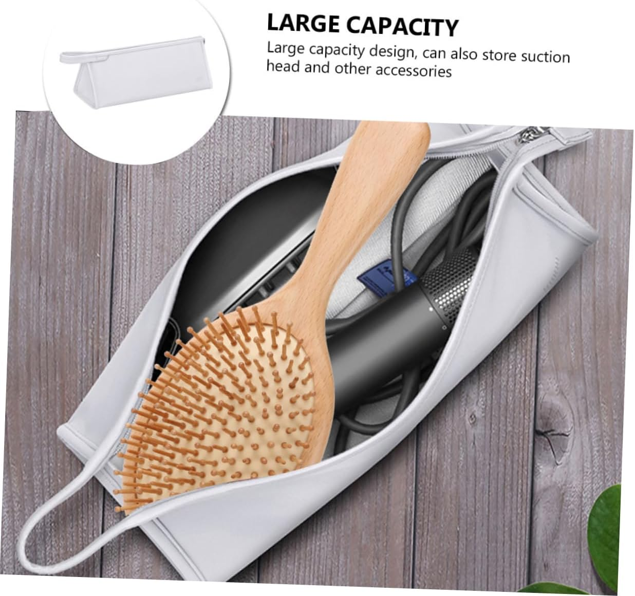 ERINGOGO Hair Dryer Case Lanyard Silver Portable Storage Pouch for Hair Curler and Curling Iron Accessories Lightweight Organizer for Travel and Home Use image number 5