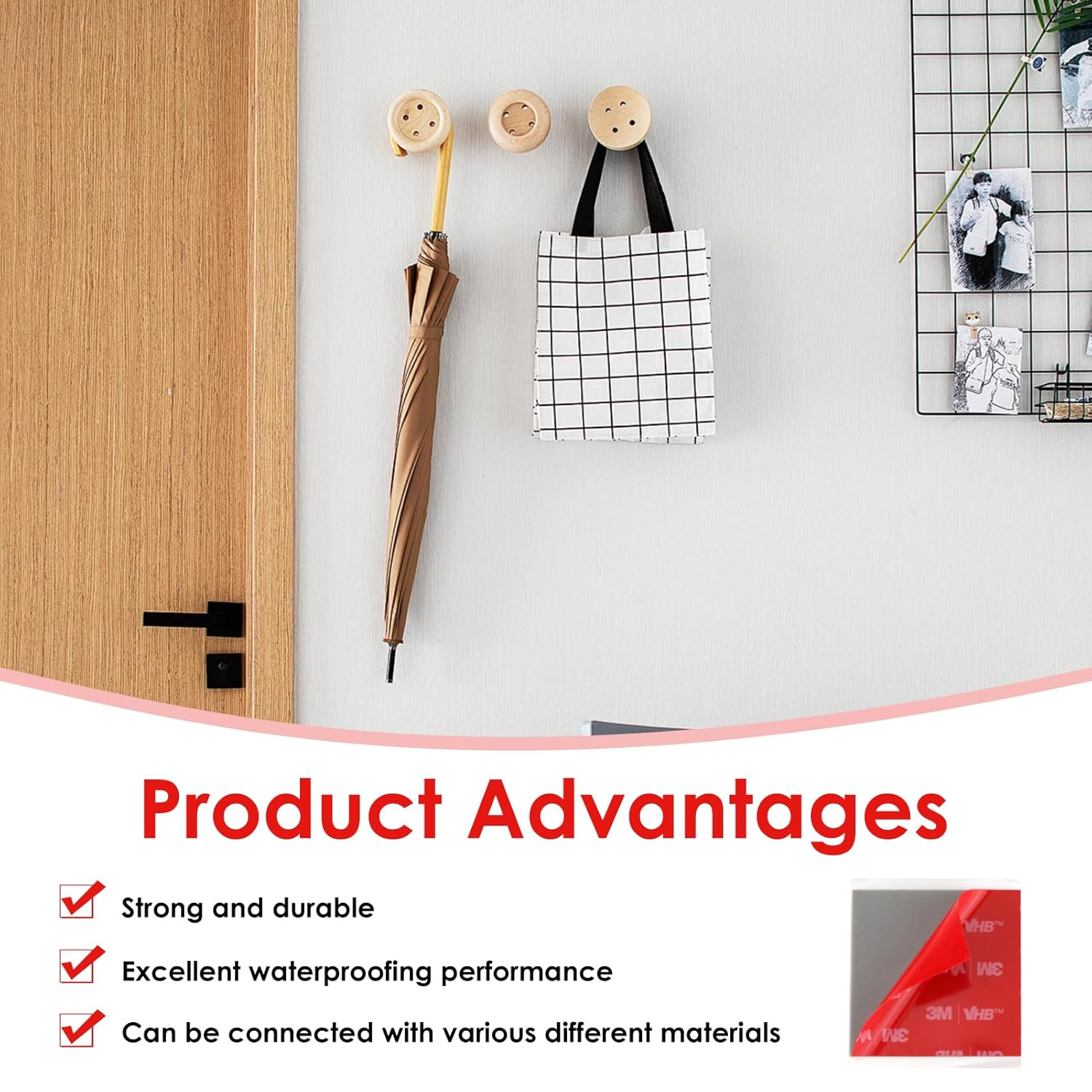 3M VHB Double Sided Adhesive Tape Pads 20 PCS, Heavy Duty Acrylic Foam Mounting Tape, Waterproof & Low Temperature Resistant, Strong Stick for Car Home Decor image number 6