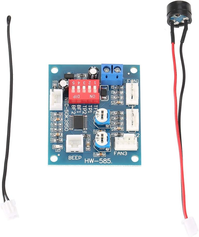 PWM Fan Speed Controller 4 Wire DC12V PC Fan Governor with Temp Probe & Alarm for CPU Chassis Fans image number 5