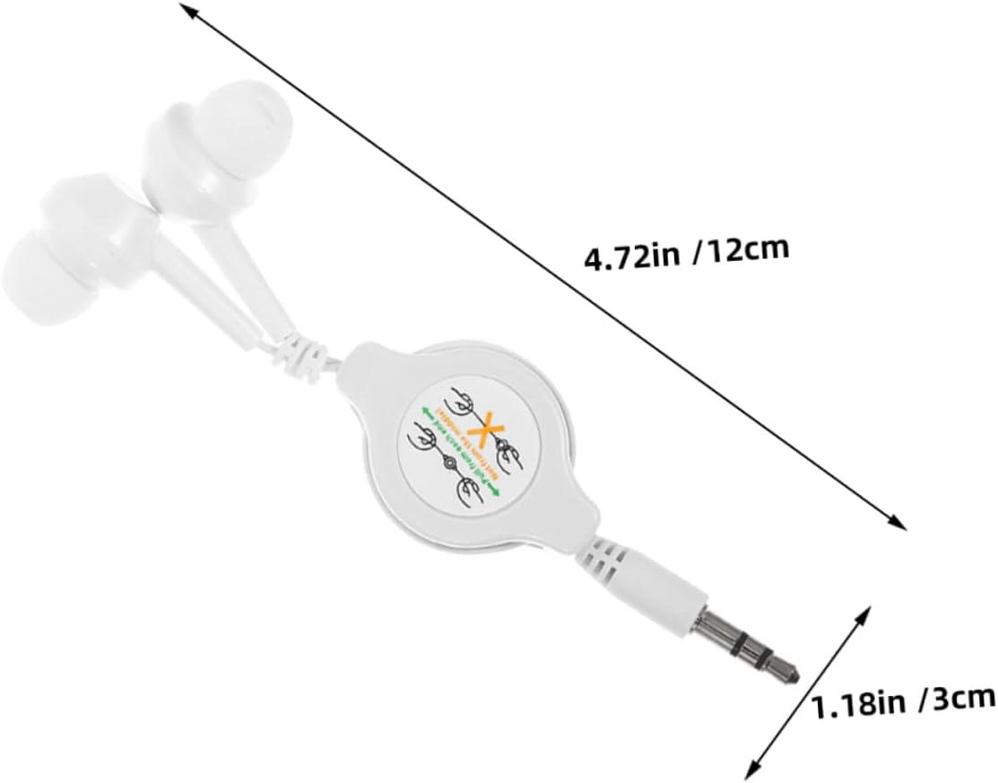 2Pcs Retractable in Ear Headphones Comfortable Noise Isolating Earbuds for Sports and Travel Portable Design Wired Earbuds for Daily Use image number 5