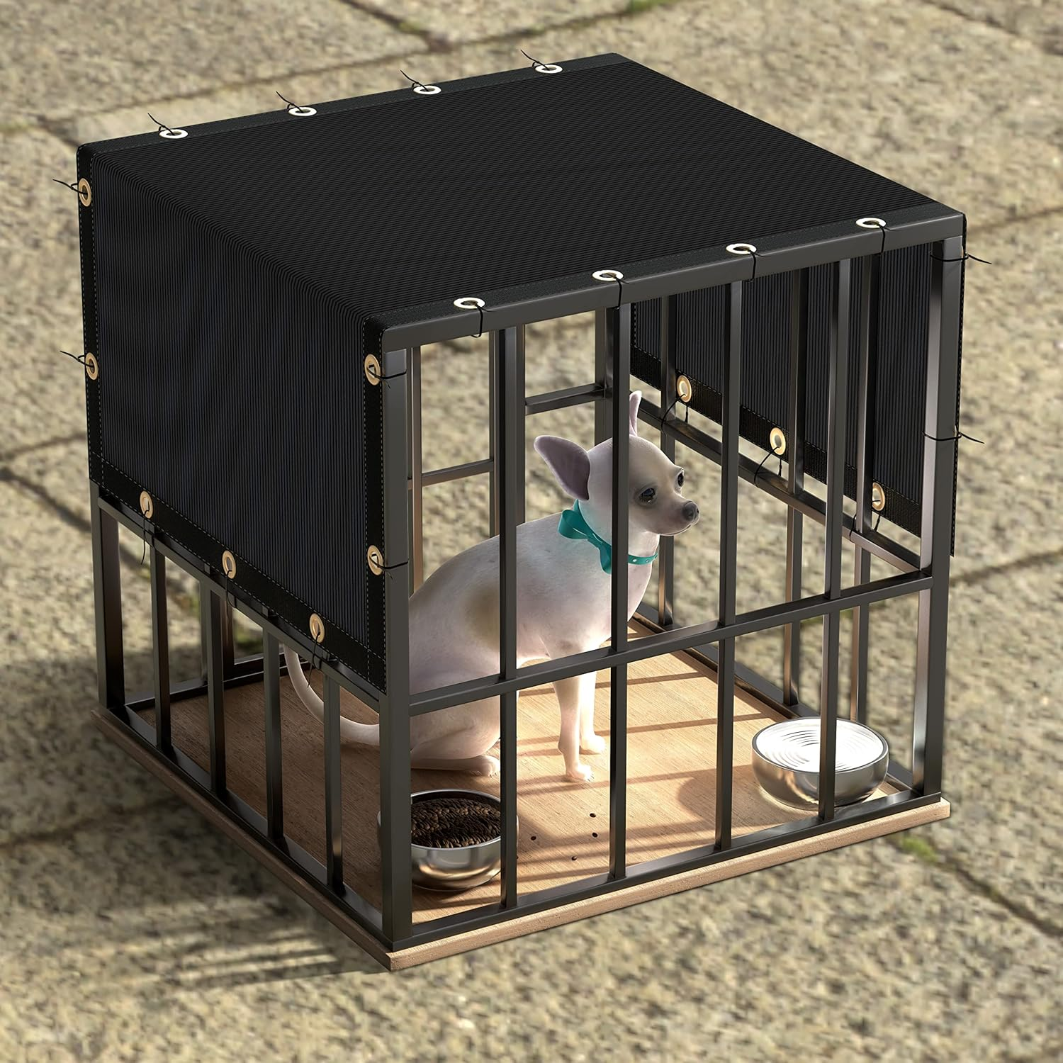 Colourtree 4' X 10' Black Shade Cloth Tarp with Grommets - 90% Sunblock, Durable Net Mesh Fabric for Dog Kennel, Plant Cover, Patio, Chicken Coop & Pet Playpen Roof (We Make Custom Size) image number 6