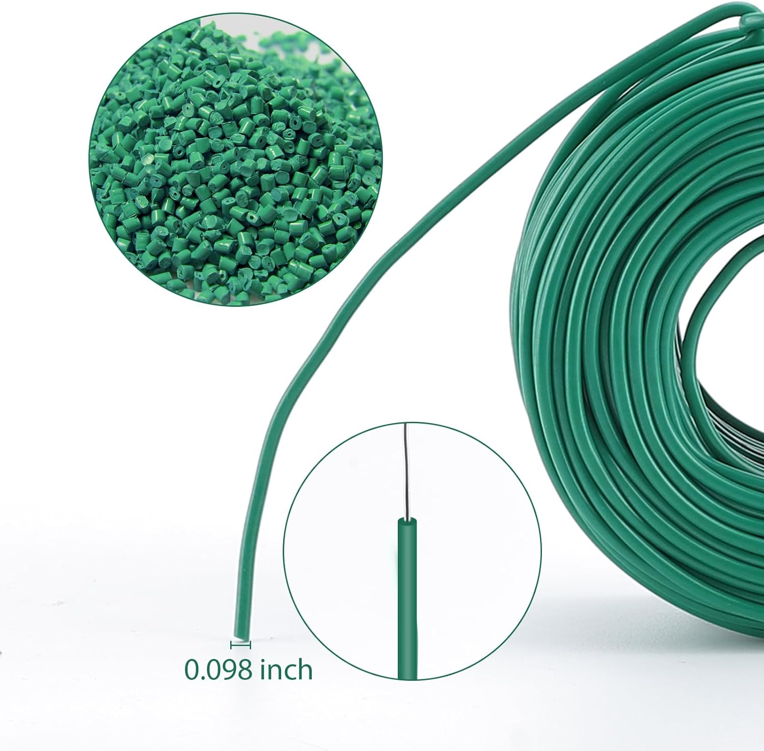 YDSL 100 Feet Soft Tie for Plants, 3 Pack Green Twist Garden Ties Gardening Supplies for Supporting Climbing Plants, Tomatoes, Vegetables, (Diameter - 2.5MM) image number 5