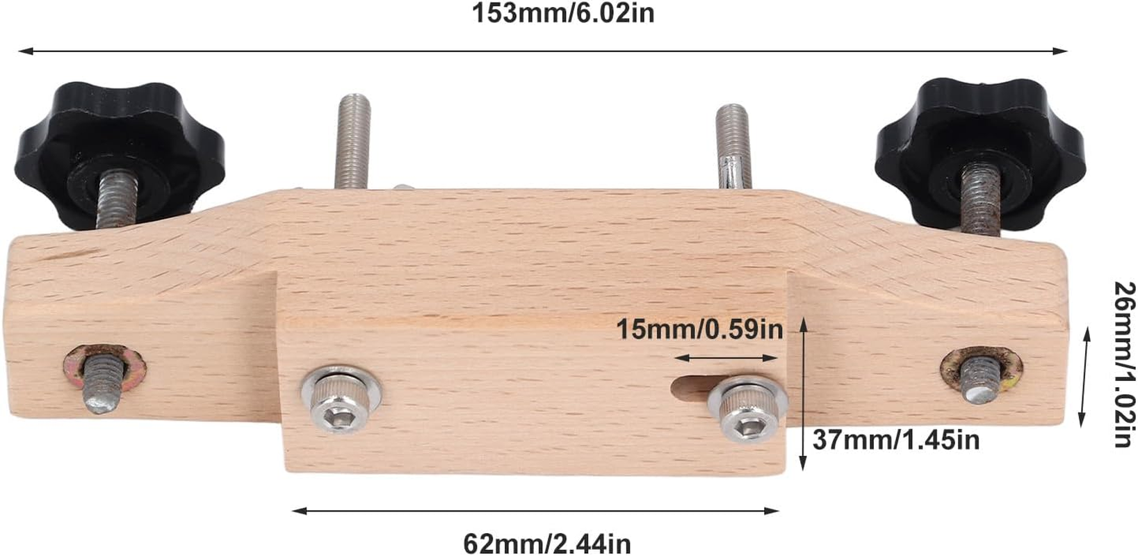Maple Guitar Bridge Clamp, Entry Level Bridge Clamp Acoustic Luthier Tools with Cork Gasket & L Wrench, Guitar Bridge Holding Repair Luthier Tool for Classical Acoustic Guitars image number 5