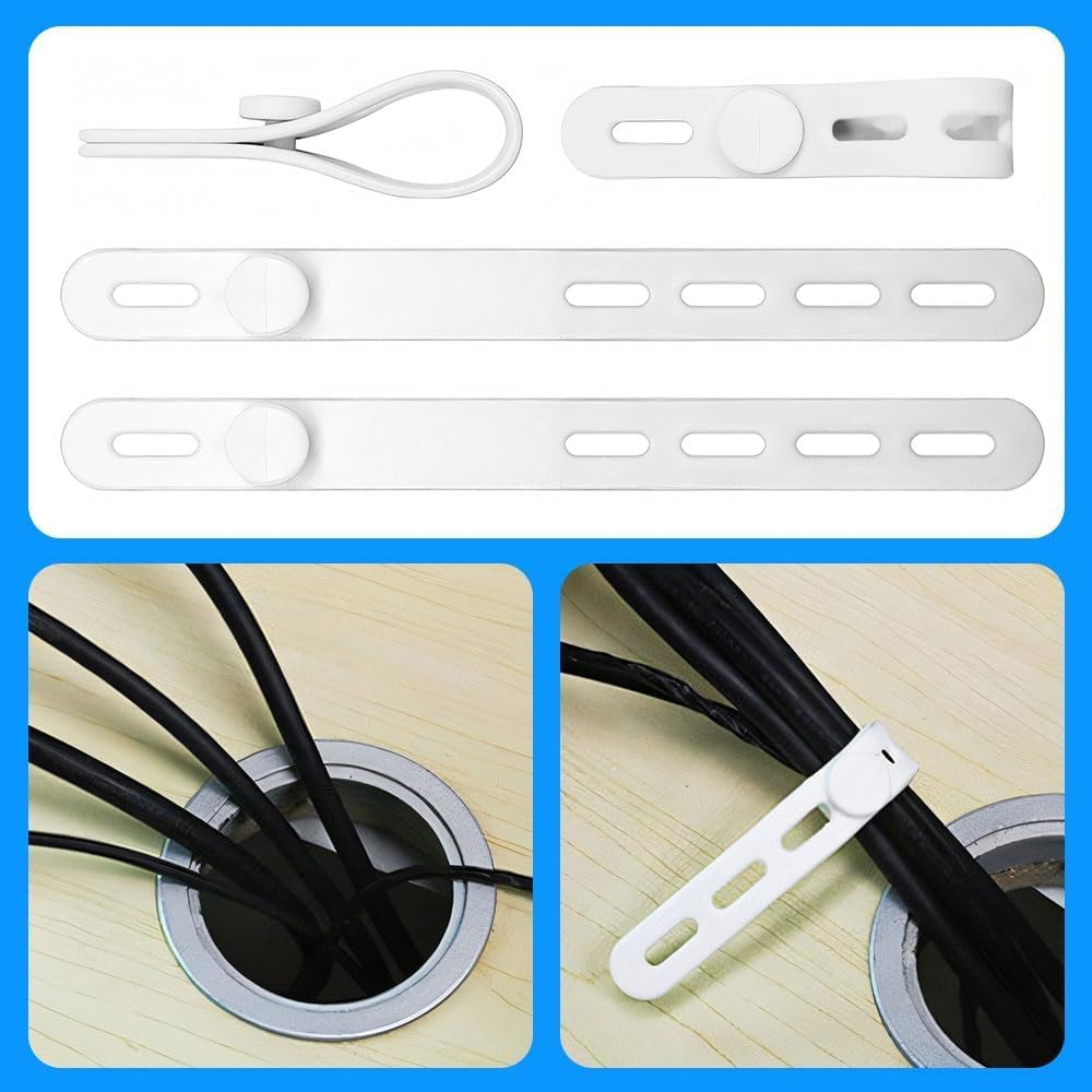 Silicone Cable Straps Cord Organizer, 20Pcs Silicone Cable Ties Cord Organizer Strap, Silicone Cable Straps Wire Organizer Adjustable Cable Ties Cord image number 5