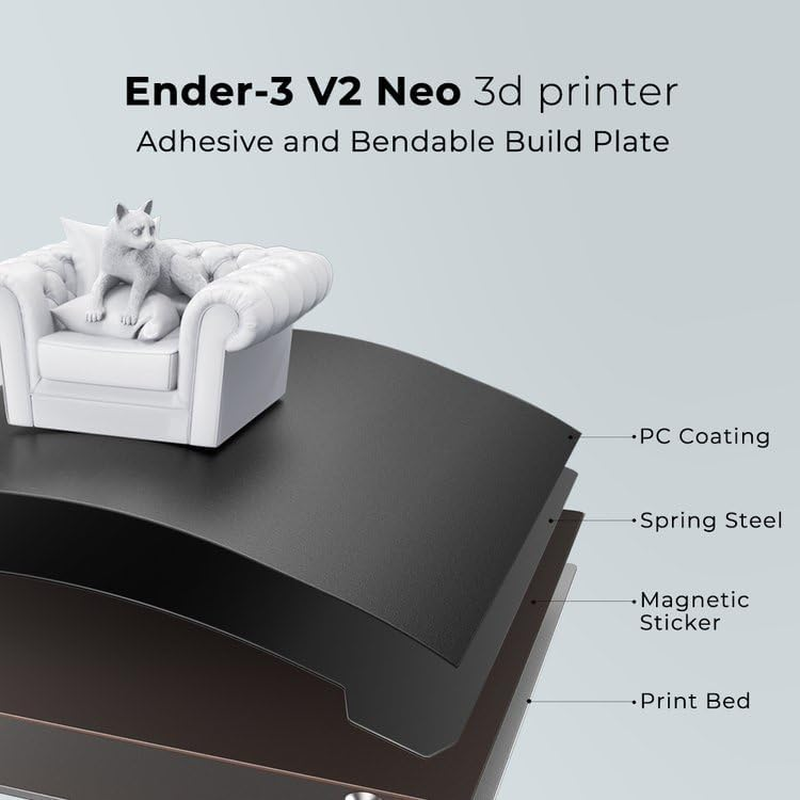 Creality Ender 3 V2 NEO 3D Printer with Cr-Touch Auto-Leveling, Steel PC Bed and 220X220X250Mm Printing Size image number 2