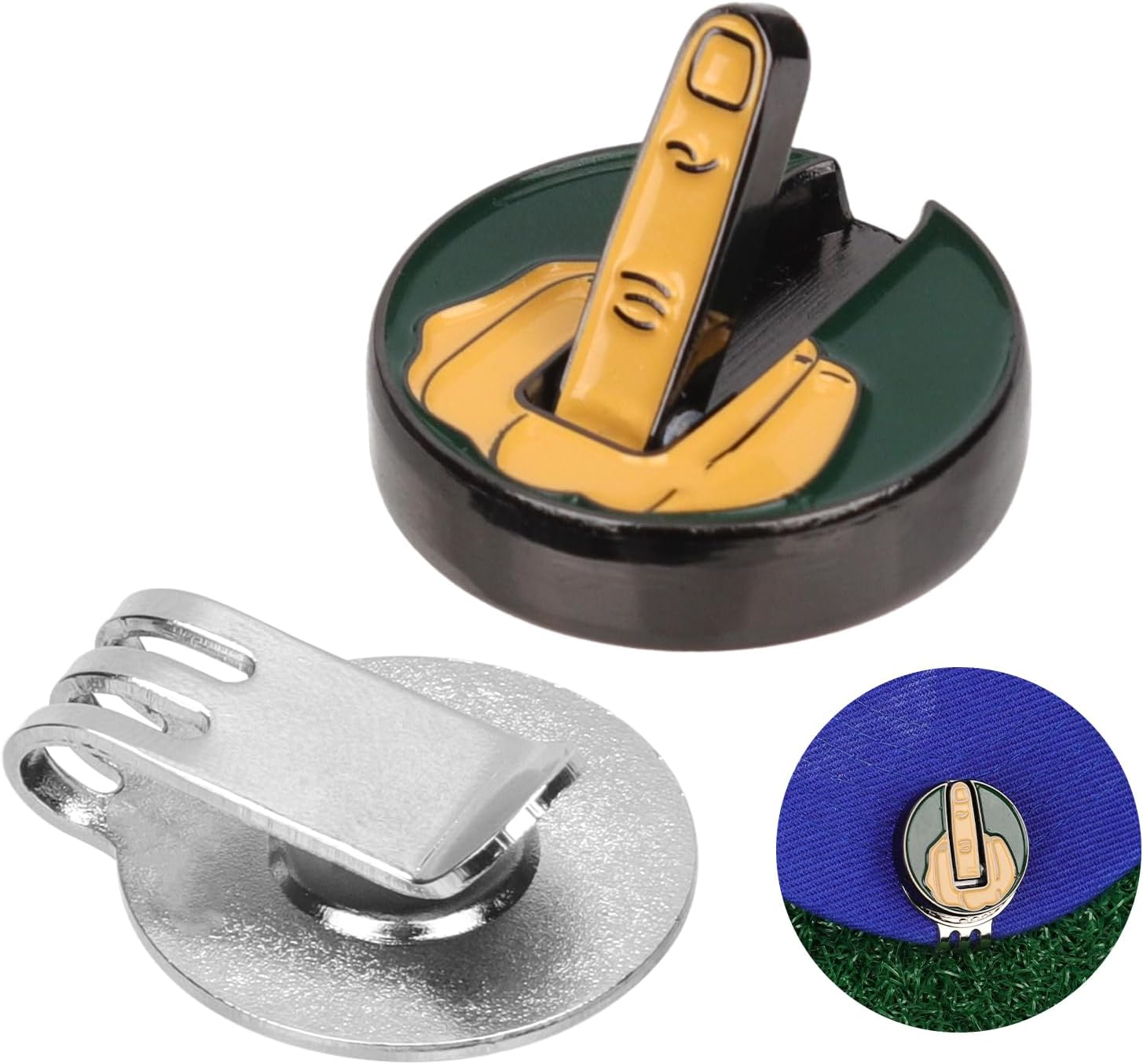 Lasuroa Magnetic Golf Hat Clip, Golf Ball Marker Hat Clip Funny Golf Ball Marker with Three-Tooth Cap Clip Magnet Golf Accessories Gifts for Golf Enthusiast image number 2
