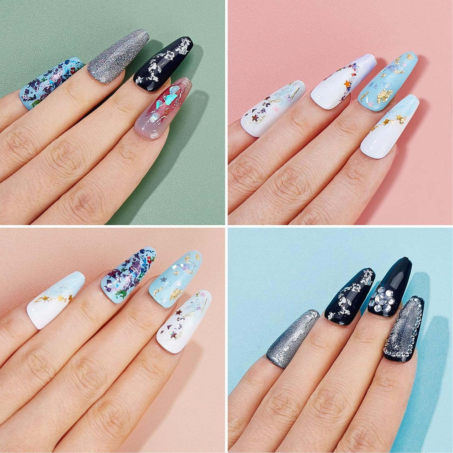 Gold Foil Flakes 20 Bottles Set Gilding Flakes for Resin, Nail Art, Jewelry Making, Painting, Candle Molds & DIY Crafts Gold Leaf for Art & Decoration image number 3