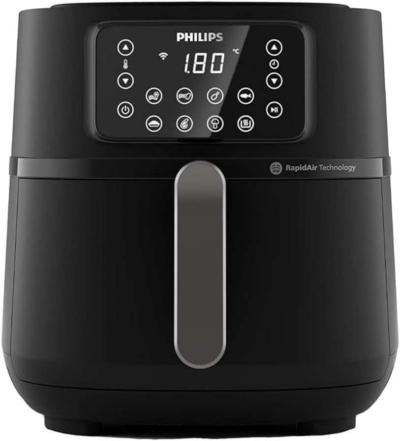 Philips 5000 Series XXL Connected Airfryer - Rapid Air Technology, 16-In-1 Ways to Cook, Large 7.2L Capacity, up to 90% Less Fat, Wi-Fi Connectivity, Dishwasher Safe, Homeid App (HD9285/90)
