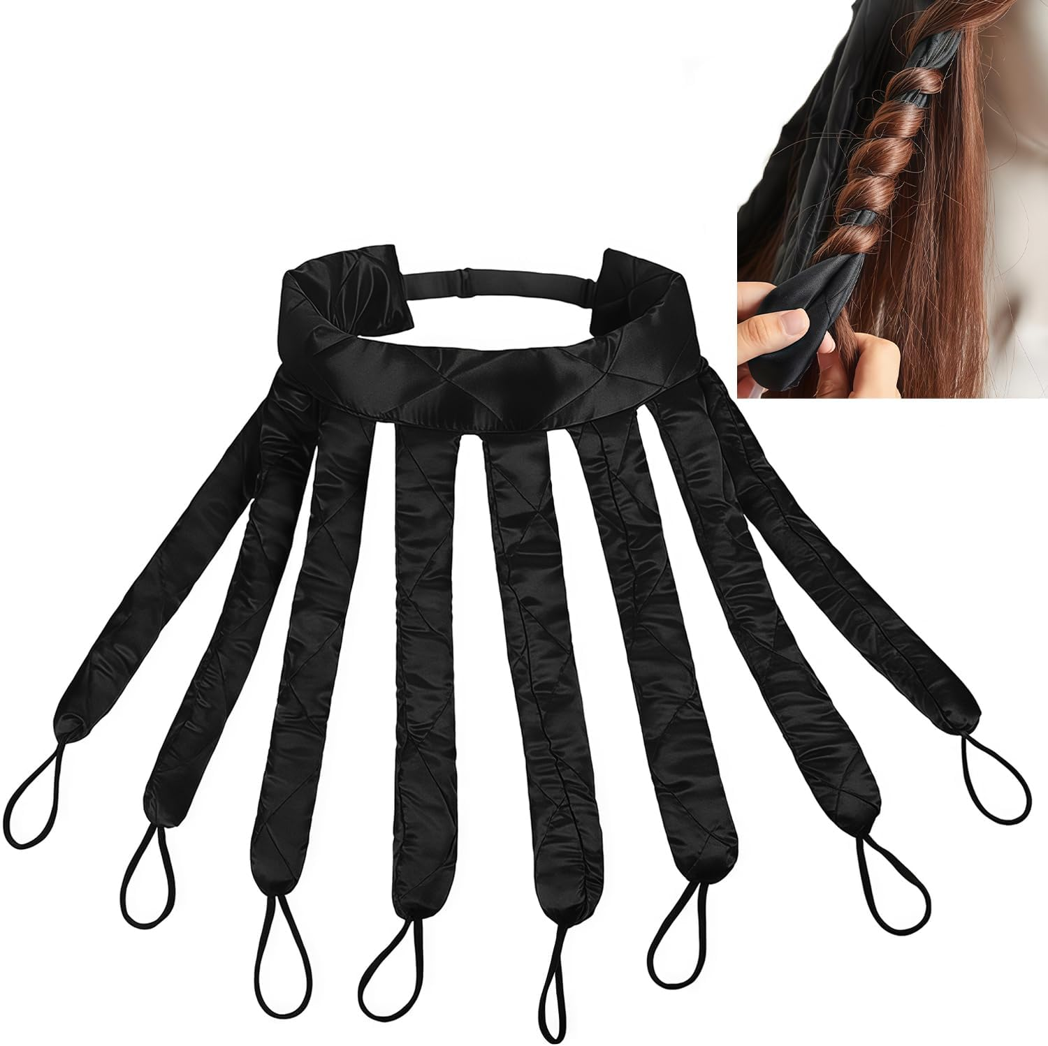 Heatless Headband, Octopus Hair Curler, Overnight Curls without Heat for Long Medium Hair, Silk Band, Soft Headband, Wave Tools for Women, Wave Formers, Overnight DIY Hair Stylin image number 3