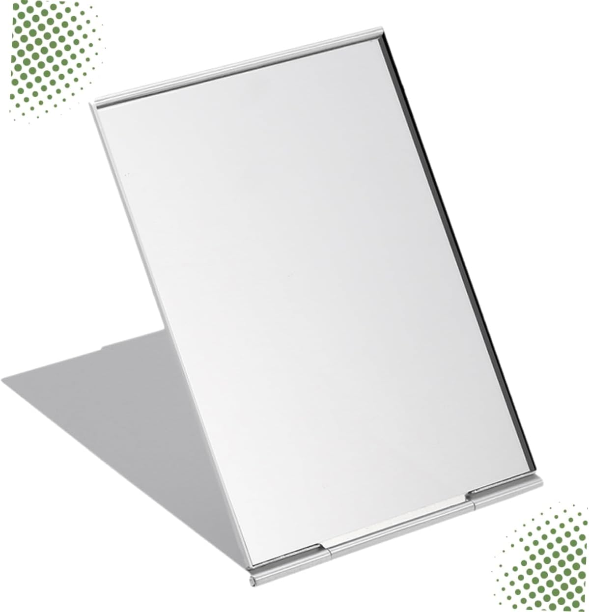 MERRYHAPY Folding Makeup Mirror Portable Compact Foldable Mirror 17X13Cm Silver Travel Cosmetic for On-The-Go Personal Care image number 5