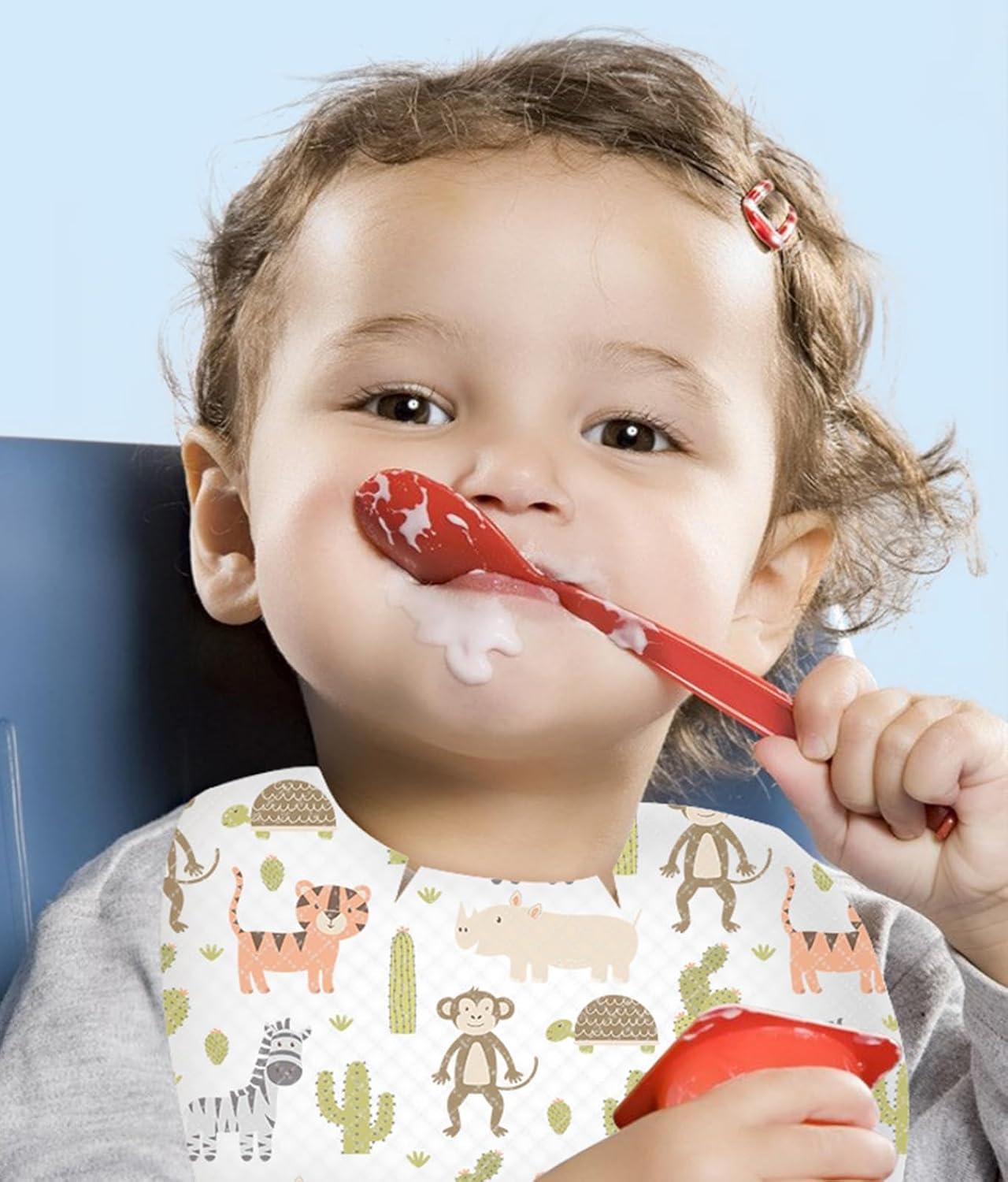 Baby Disposable Bibs-Individually Packaged, 50PCS Disposable Bibs for Toddlers,Baby Bibs for Eating,Convenient Travel Friendly image number 3