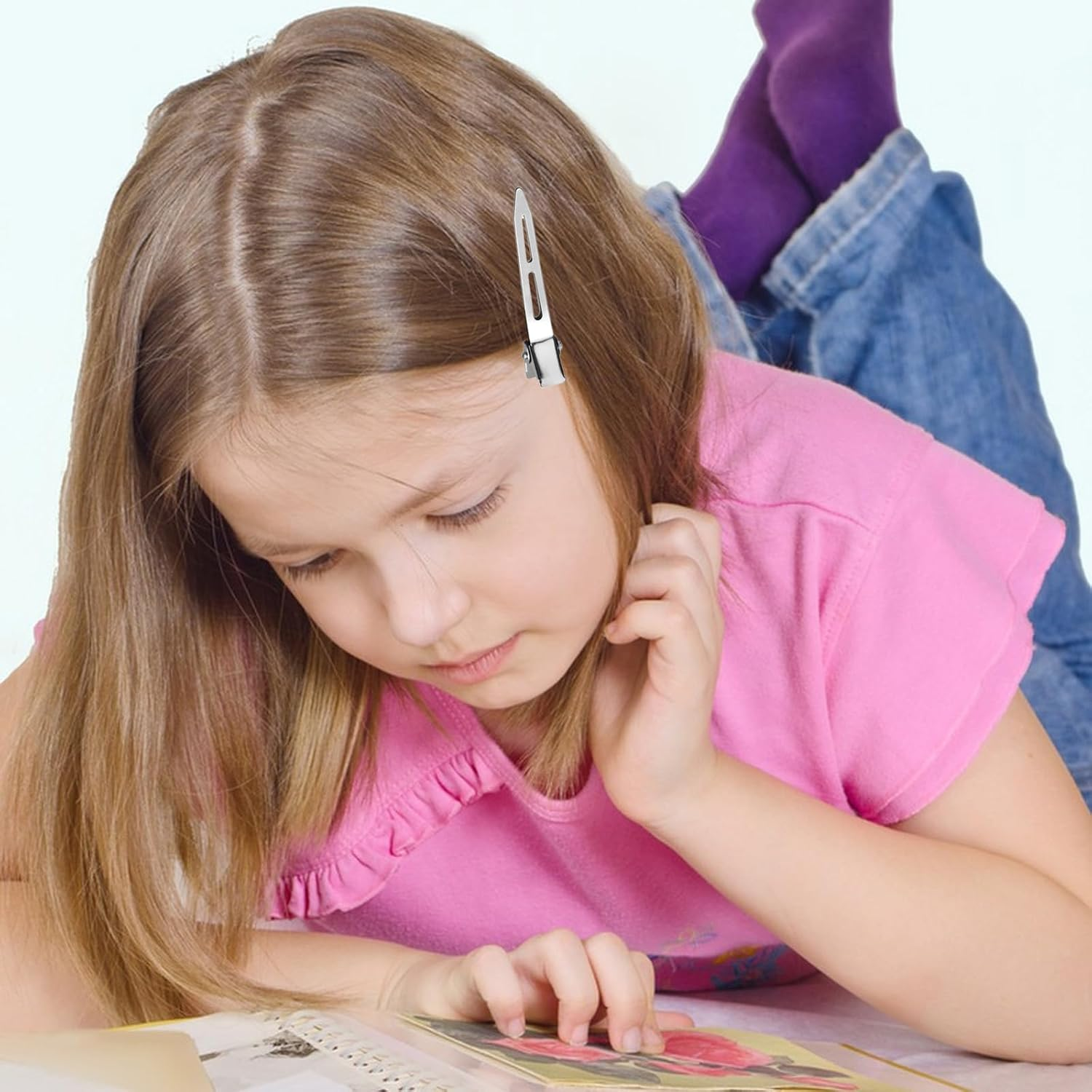 Entebill Women'S Hair Clips, 5.5 Cm Metal Hair Clips, Hairdresser Alligator Hair Clips, Silver, Hair Clips, Hairdressing Supplies, Women'S Curls, Fixing for Hair Styling, DIY Pack of 70 image number 5