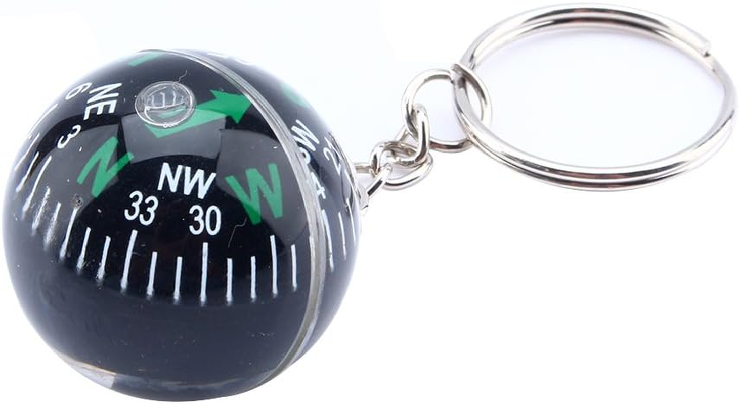 Ball Keychain Liquid Filled Compass for Hiking Camping Travel Outdoor, Mini Survival Compass Ball for Directions image number 5