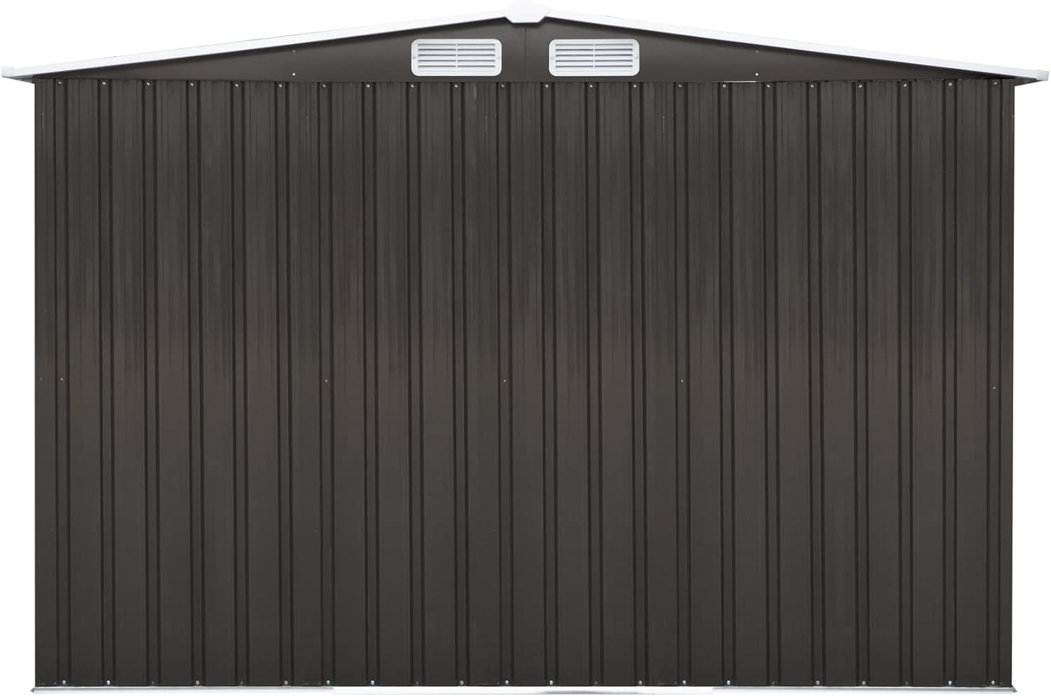 LI LIVSIP Garden Shed with Foundation - Galvanised Steel Outdoor Storage Shed with Double Slopes Roof Air Vent Sliding Doors, for Gardening Tools Bikes, 257X205X178Cm, Lock Included image number 2