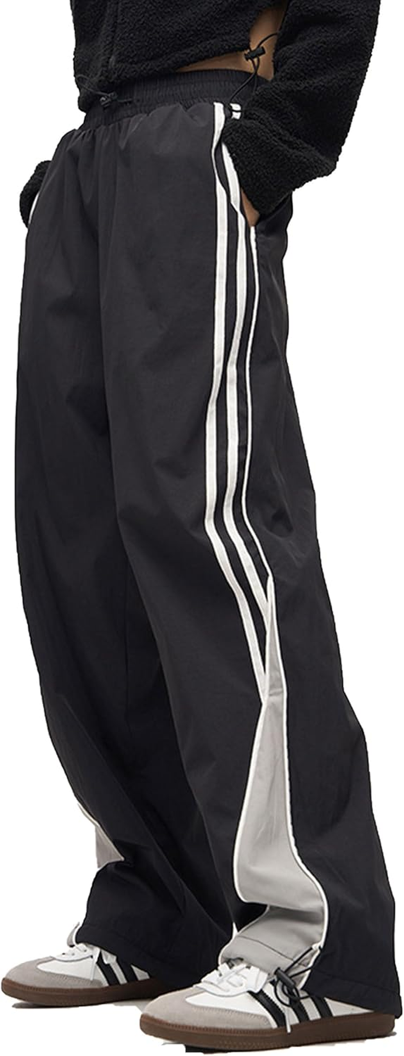 FCOOLYEET Mens Y2K Sweatpants Baggy Track Pants Streetwear Pants Harajuku Joggers Wide Leg Parachute Pants for Men