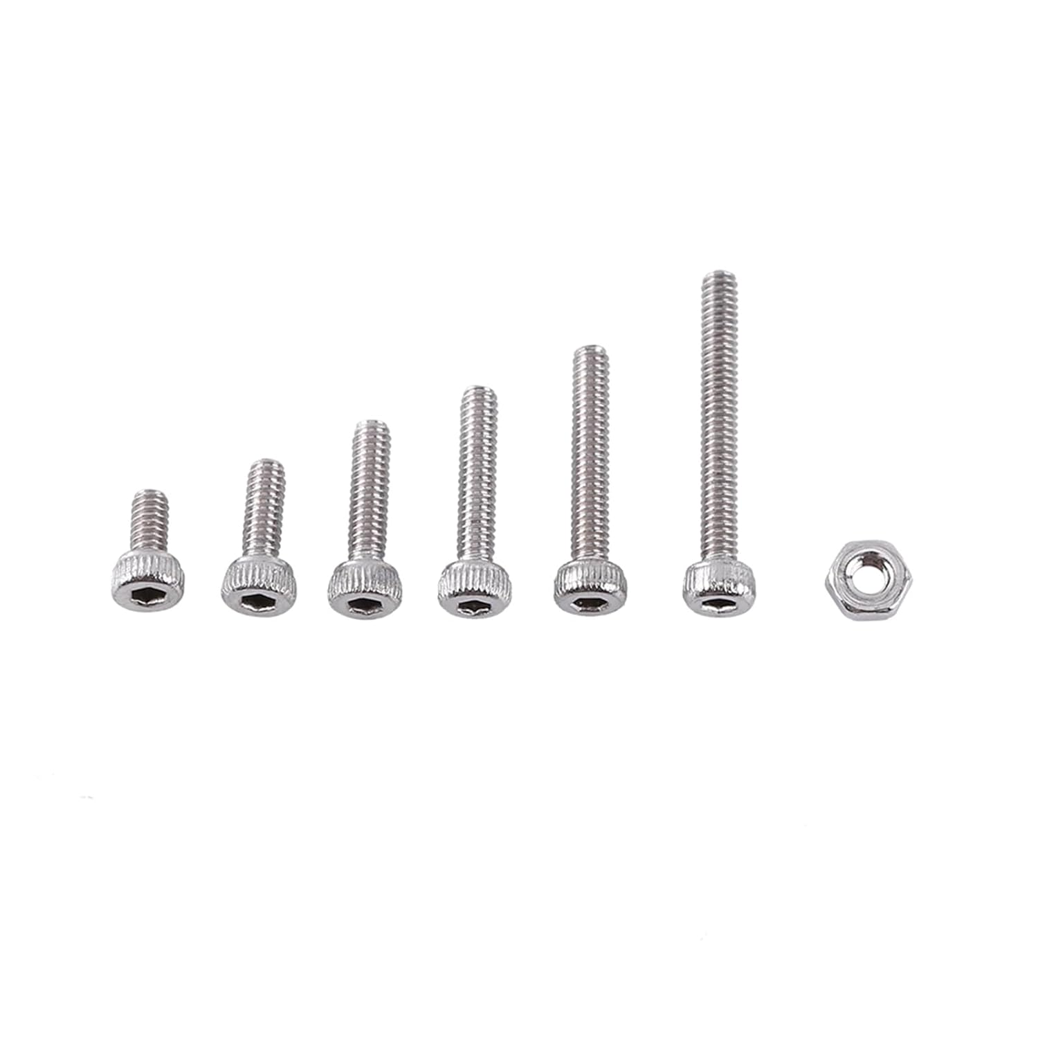 A2 Stainless Steel Hex Socket Screws and Nuts Kit, Ideal for Tight Spaces in Communication Equipments (A: Cap Head) image number 6