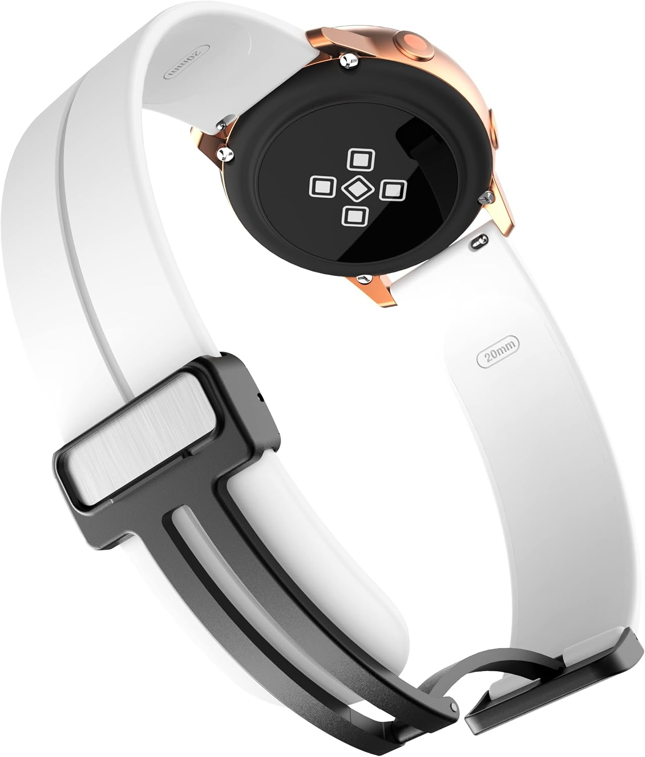 2 Pack 20Mm Magnetic Bracelet for Samsung Galaxy Watch 6 40Mm 44Mm 43Mm 47Mm/5 Pro Band 45Mm/Galaxy Watch 5 4 44Mm 40Mm/4 Classic 42Mm 46Mm Sport Silicone Strap with Magnetic Folding Buckle image number 4