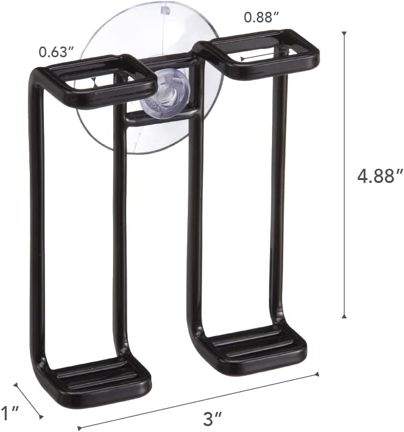 YAMAZAKI Home 2531 Toothbrush Holder-Suction Cup Organizer for Bath, One Size, Black image number 2