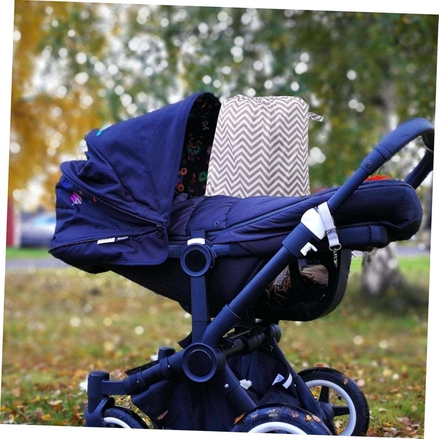 GALPADA Reusable Cloth Diaper Pail Bag Elastic Edge Waterproof Baby Diapers Container Hanging Storage Bag 05 Suitable for Nursery and Travel image number 2