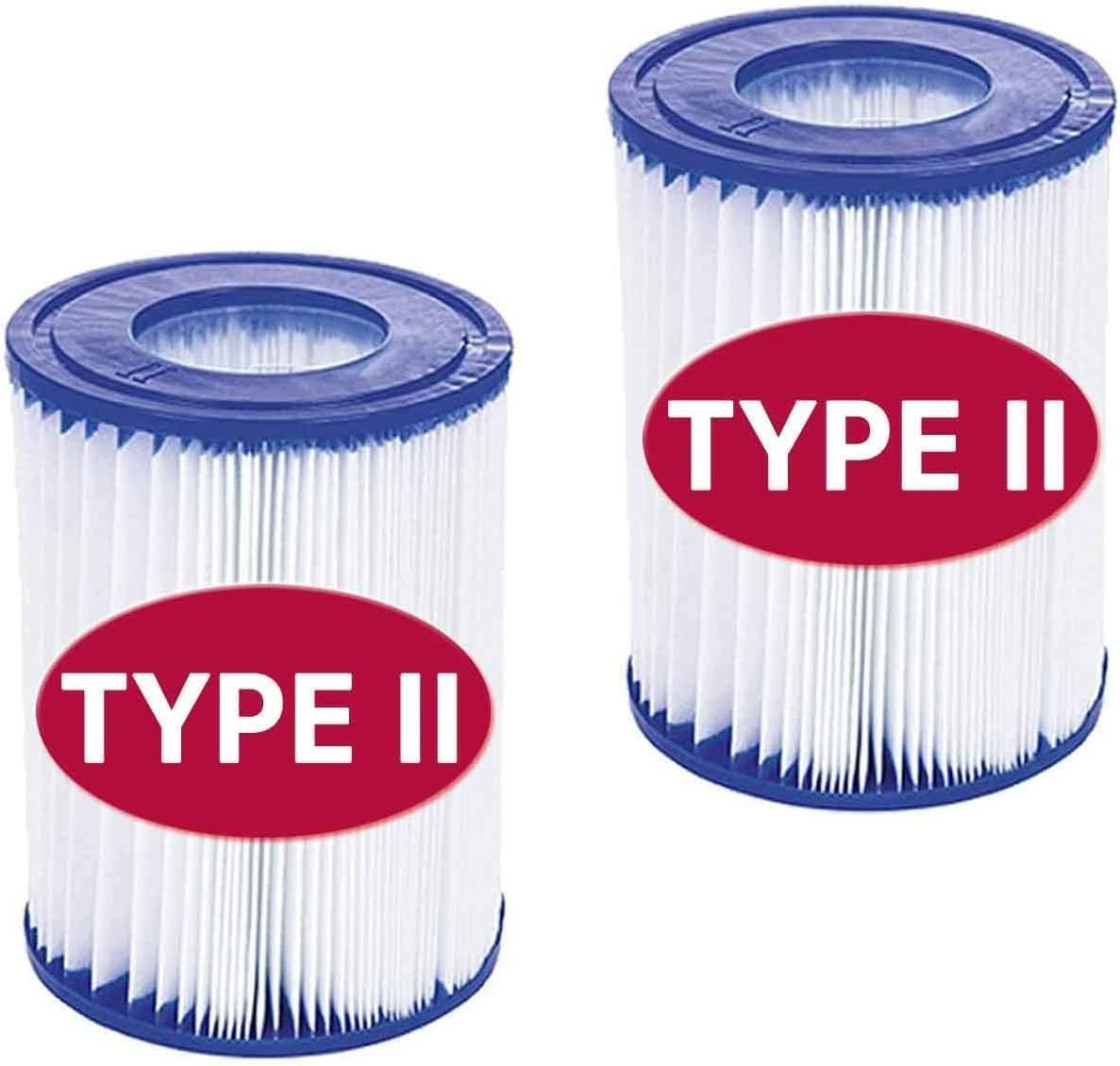 Wuyan 2 Pack Swimming Pool Filter Compatible for Bestway Cartridge II, Replacement Hot Tubs Filter Compatible with Lay Z Spa Filter Pump