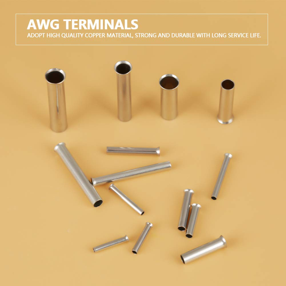 Copper Ferrule Terminals Kit for Electrical Wiring, 10-22 AWG 700PCS Wire Cable Connectors image number 3
