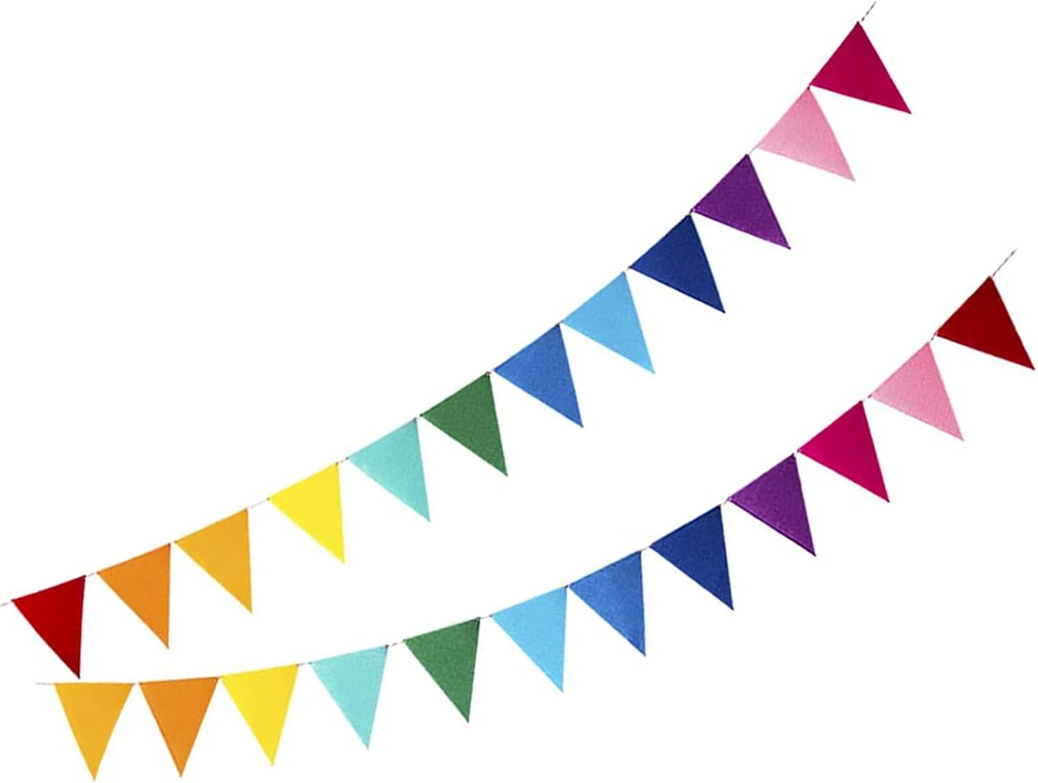 Rainbow Felt Fabric Bunting,H HOME-MART 24Pcs/16.4 Feet(2 Pack) Multicolor Decoration Banners for Birthday Party,Festival,Classroom Decor,Carnival image number 4