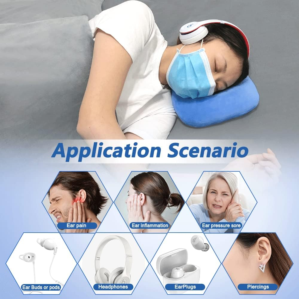 Piercing Ear Pillow for Side Sleepers with a Hole-Ear Inflammation Pain Relief Ear Cushions for Sleeping image number 6