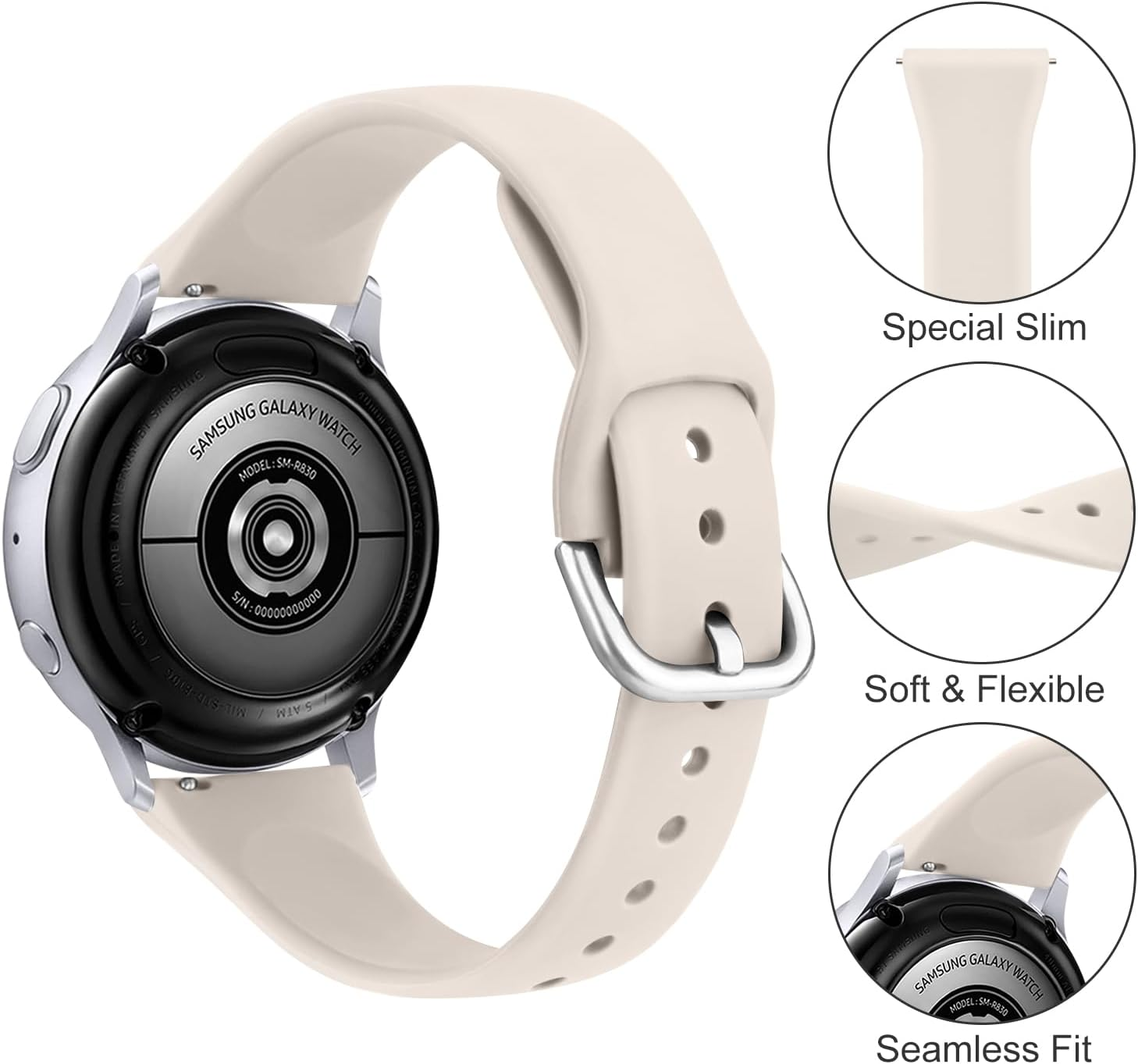 3 Pack Slim Bands for Garmin Vivoactive 5/3 Bands, 20Mm Quick Release Soft Silicone Sport Replacement Straps for Garmin Vivoactive 3 Music Band Women Men - Light Blue+Pink Sand+Violet image number 6