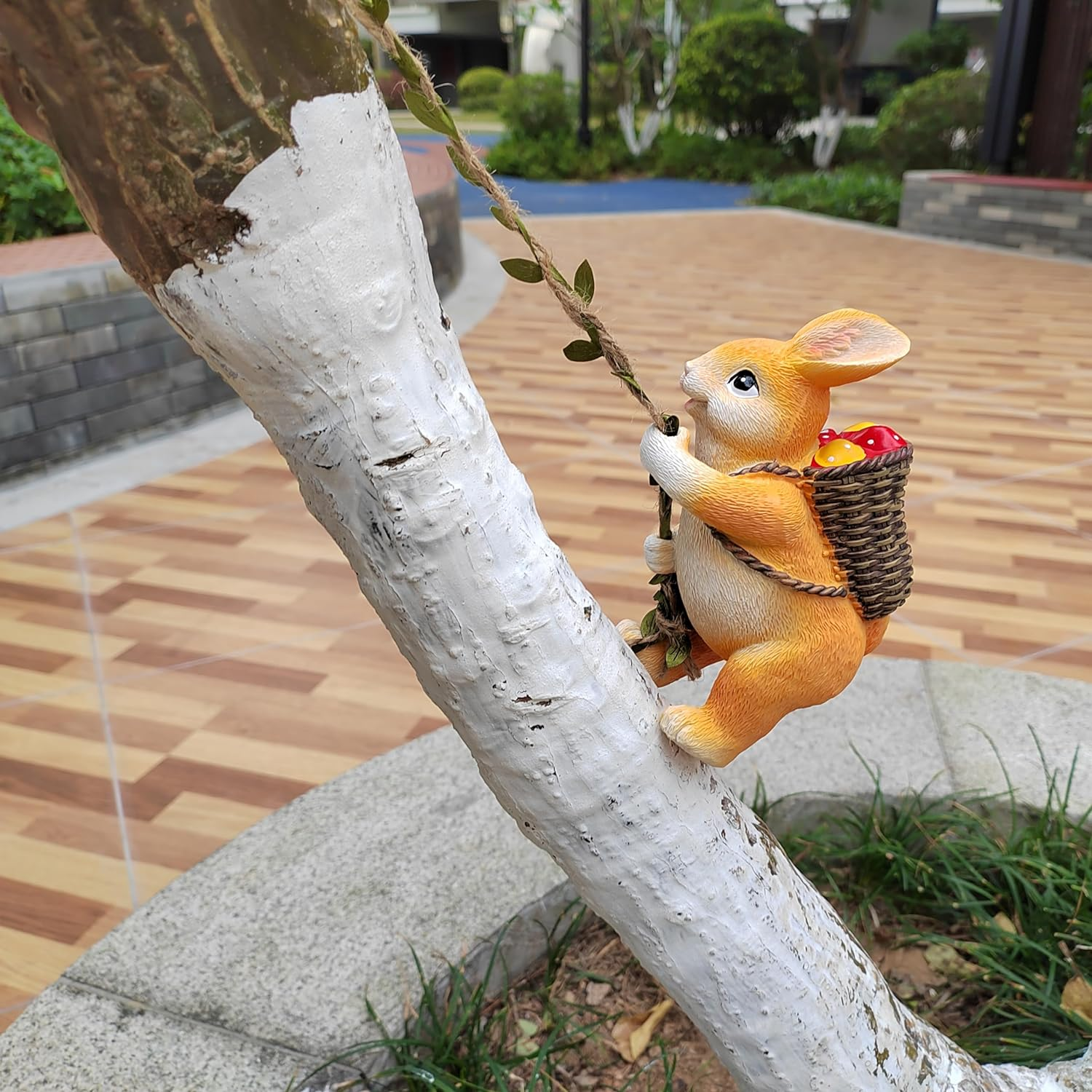 Outdoor Garden Decoration, Statues Cute Animal Wall Hanging Courtyard Decoration, Flower Pot Fence Decoration Indoor Ornaments, Furniture Office Hanging Ornament (Rabbit) image number 2