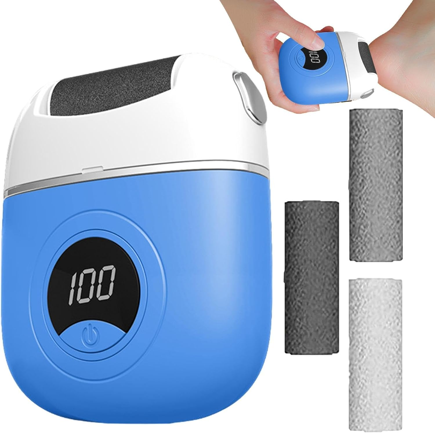 Electric Foot File,Rechargeable Callus Remover Pedicure Tools for Feet | Electric Foot File Grinding Machine for Dead Hard Cracked Dry Skin