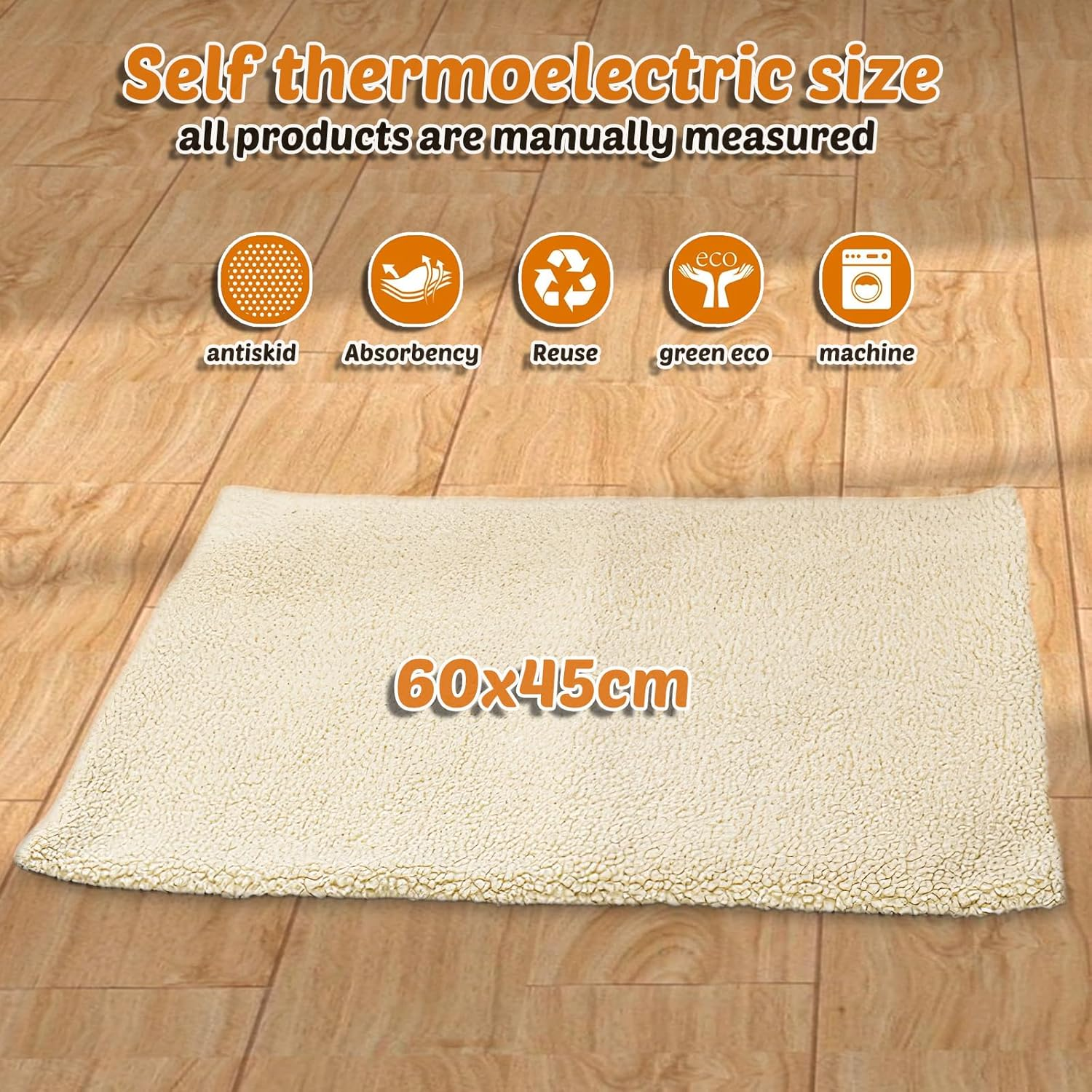 SPORWAY Self-Heating Blanket for Cats, Dogs, Electric Blanket, Heat Mat, Cat Blanket, 60 X 45 Cm, Heat Blanket, Cat Bed, Self-Warming Cat Blankets, Washable Dog Thermal Blanket (White) image number 2