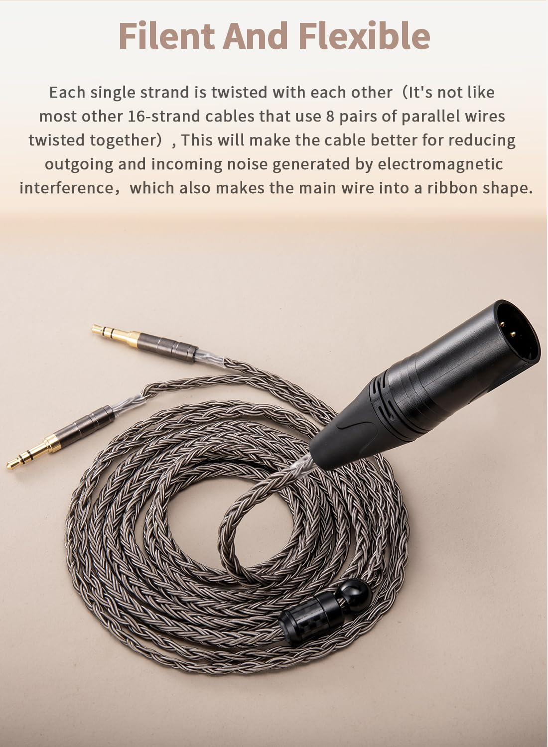 SYRNARN 4.4Mm Balanced Headphone Cable Compatible with Hifiman Sundara, Susvara, Ananda, Arya, HE400SE, HE4XX, Edition XS, He-400I 16 Core Upgrade Replacement Cord (With 4.4Mm Balanced, 2Meters/6.5Ft) image number 3
